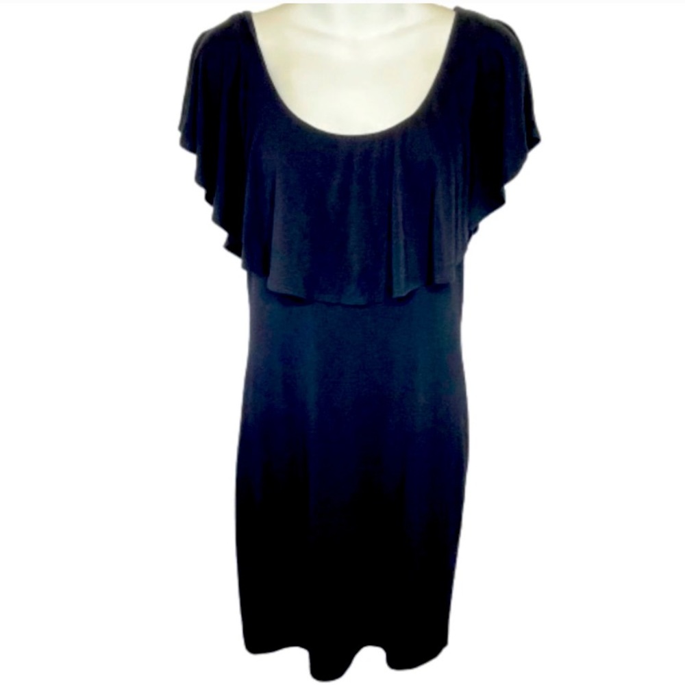 NWT LBD body con with ruffle neck